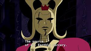 I decided to watch my favorite episode of Justice League Unlimited so  here's a screen capture of DC Comics Morgaine le Fey and her son Mordred. I  remember having this episode saved