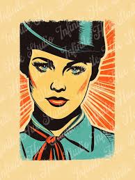 Vintage Pop Art Woman Portrait