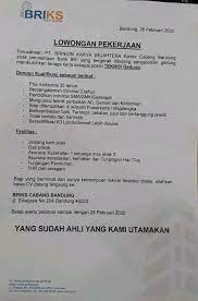 Maybe you would like to learn more about one of these? Lowongan Kerja Briks Pt Bringin Karya Sejahtera Terbaru 2020 2021