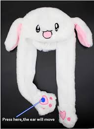 Kwave Adorable Moving Bunny Ears Cute White Rabbit Hat Best Korean Gifts For K Pop Kdrama K Wa Presentes