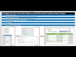 Excel Magic Trick 1351 Power Query Merge Text Excel Files Custom Columns Total Row Slicer Youtube Excel Power Texts