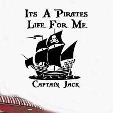 Pirates Stcikers Vinyl Wall Sticker Decal Pirates Life Quote Ship Personalized Name Vinyl Wall By Kisviny Personalized Vinyl Decal Decal Wall Art Pirate Life