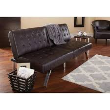 Mainstays Faux Leather Tufted Convertible Futon Brown Futon Living Room Leather Futon Stylish Sofa Bed