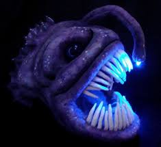 Needle Felted Light Up Angler Fish Sculpture Angler Fish Fish Sculpture Felt Fish