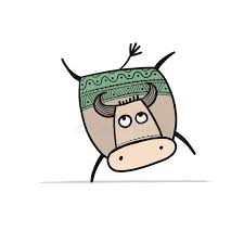 Funny Sketch Bull Lunar Horoscope Sign Happy New Year 2021 Bull Ox Cow Tem Sponsored Advertisement Funny Sketches Poster Design New Year Illustration