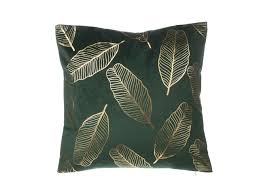 Dekokissen Blatter Samtstoff Dunkelgrun 45 X 45 Cm Freesia Kauf