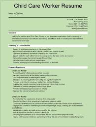 Sample Child Care Worker Resumes For Microsoft Word Doc