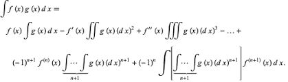 Integration By Parts From Wolfram Mathworld