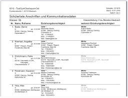 Alle Berichte Schueler Schuelerlisteanschriftenundkommunikationsdaten Amtliche Schulverwaltung Dokumentation