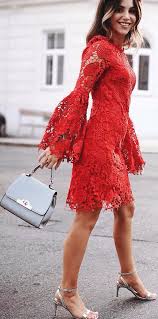 Glam Red Lace Bell Sleeve Dress Bell Sleeve Dress Bell Sleeve Dress Outfit Lace Bell Sleeve Dress