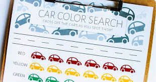 Grab your favorite crayons, markers or water colors and use the guides with each image to choose the right colors and make a nice picture. Car Color Search Road Trip Printable Game For Kids Productive Pete