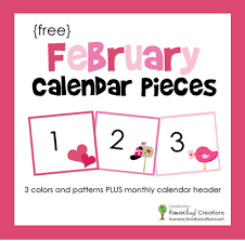 february pocket chart calendar pieces