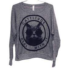 Cattitude Pullover Raglan Pullover Pullover Fashion