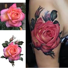 Search Inspiration For A Realistic Tattoo Pink Rose Tattoos Coloured Rose Tattoo Rose Tattoos For Women