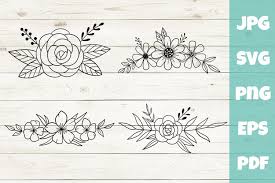 Download Flower Svg Flower Wreath Flower Border Flowers Cut File 1220339 Cut Files Design Bundles