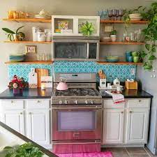 beguiling boho chic kitchen the display divider tiles make the striking and capricious visual and the vintage diy wooden cupboard interieur keuken woonideeen