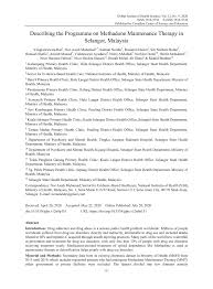 Pdf Describing The Programme On Methadone Maintenance Therapy In Selangor Malaysia