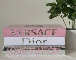 Set Of 4 Personalized Books Coffee Table Books Designer Etsy Book Decor Book Design Pink Wallpaper Iphone