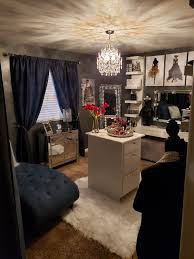 Bedroom Converted To A Room Closet Shoes Accessories Vanity Table Chaise And Closet In 2020 Pretty Bedroom Decor Apartment Decor Home