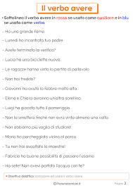 Il Verbo Avere Esercizi Per La Scuola Primaria Lingua Italiana Lezioni Di Grammatica Scuola