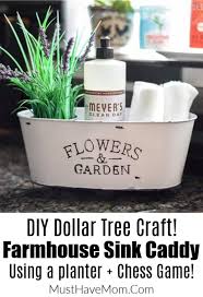 Diy farmhouse window décor on a budget. Diy Farmhouse Sink Caddy Dollar Tree Crafts Must Have Mom