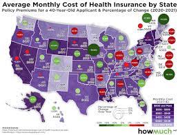 The average monthly cost of health insurance in the united states is $495. Average Monthly Cost Of Health Insurance In The Usa Waterpedia
