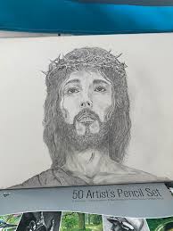 A small pen sketch of Jesus Christ I finished in a spanish copy of the Book  of Mormon! 📖