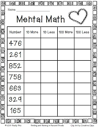 Smiling And Shining In Second Grade Mental Math For Second Grade Mental Maths Worksheets First Grade Math Elementary Math