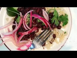 Black Beans with Cilantro-Lime Brown Rice and Pickled Onions