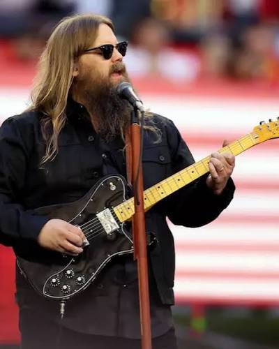 ChrisStapleton told #DaleEarnhardtJr that he's done singing the National  Anthem after finally checking off the Super Bowl from his list ❤️ #country