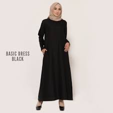 These dresses are perfect for layering or just wearing out. Basic Dress Muslim Women S Robe By Femine Basic Dress Baju Gamis Wanita Muslim By Femine Shopee Singapore