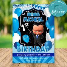 Make them excited about the birthday party! Editable African American Boss Baby Boy Birthday Invitations Bobotemp