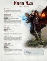 Martial Magic Why Can T A Wizard To That Too 3 Beginning Level Spells For Artificers Warlocks And Wizards Bringing Some Qol To Your Spellswords Unearthedarcana