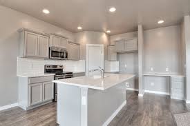 Drop Dead Gorgeous Kitchen Cabinets Gray Manchester Maple Cloud Backsplash 3x6 White Subway Tile Grey Kitchen Cabinets Grey Kitchens Grey Kitchen Colors