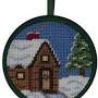 christmas needlepoint stocking cotton winter cabin from www.123stitch.com
