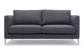 141l x 65l x 78h cm pieds bois massif tissu lin gris chiné. Canape Design Viia 2 Places Vellson