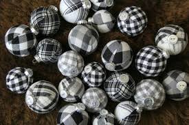 Black And White Plaid Decor Black White Buffalo Plaid Christmas Ornaments Jumbo Set Etsy Buffalo Plaid Christmas Decor Plaid Christmas Decor Buffalo Plaid Christmas