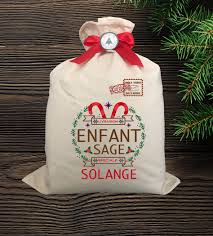 Sac Xl Noel Personnalisable Enfant Sage Sac Coton Hotte Pere Noel Ruban Satin Rouge Badge Par Happymaxcreations Sur Etsy Https Www Etsy Com Etsy Noel Bags