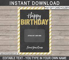 Choose from milestone birthday cards for 18th, 30th, 40th and 50th birthdays and beautiful designs for all the years in between. Printable Birthday Gift Card Holder Template Personalized Birthday Gift
