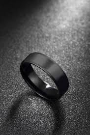 Black Band Engagement Rings For Him Titanium Black Ring For Men Simple And Cool Plating And Polish Craft Black Rings Rings For Men Cool Rings For Men