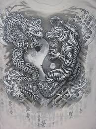 Black And White Dragon Tattoo Sleeve Tiger And Dragon Yin Yang Shirt White Google Search Dragon Tattoo Designs Asian Dragon Tattoo Dragon Tiger Tattoo