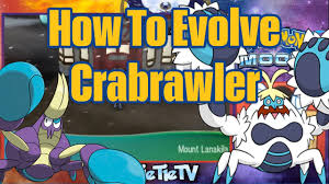 how to evolve crabrawler in pokemon sun and moon crabominable