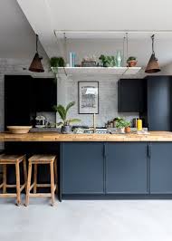are blue & green kitchen cabinets