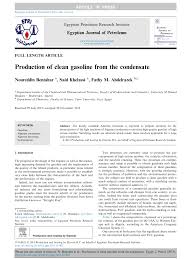 pdf production of clean gasoline from the condensate