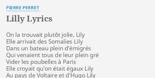 Lily les ogres de barback & pierre perret. Lilly Lyrics By Pierre Perret On La Trouvait Plutot