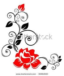 Black Background With Rose Border Stylized Floral Border With Rose On A White Background Roses Drawing Flower Drawing Clip Art Borders