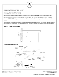 How to install an outdoor faucet. Knox Waterfall Tub Spout Installation Instructions Manualzz