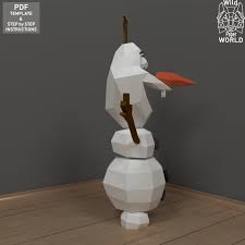 Olaf Paper 3d Model Papercraft Olaf Diy Model 3d Papecraft Etsy Paper Crafts Christmas Paper 3d Paper Crafts