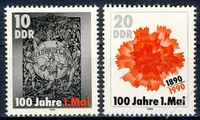 Mai, tag der arbeit, kampftag der werktätigen,. Ddr 1990 Mi Nr 3322 3323 1 Mai