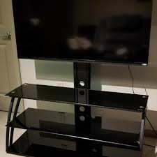 3 tier glass tv stand with mount. Best Tv Stand Black Glass For Sale In Pleasanton California For 2021